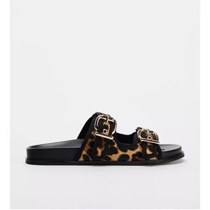 Zara Animal Embossed Leather Slides